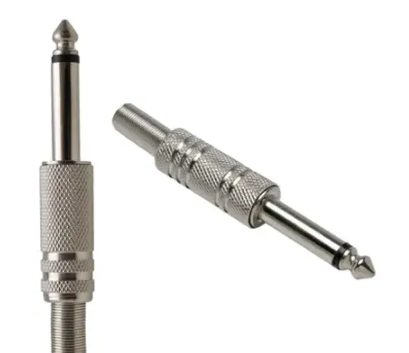 kit com 10 Conector P10 Conector Mono Metalico Guitarra Violão Baixo