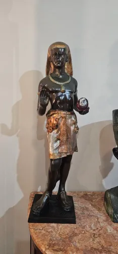 Antiguidades,  escultura egípcia faraó de ferro , decoração 