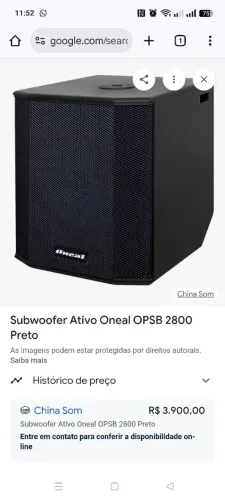 Subwoofer Ativo Oneal OPSB 2800 * ATIVO + PASSIVO