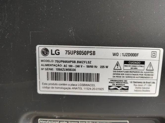 Vendo ou troco Tv LG 75 polegadas seminova funcionando perfeitamente com tela trincada