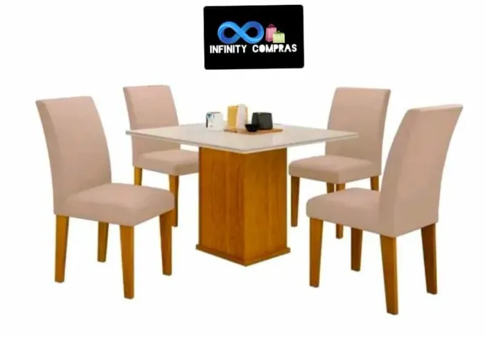 Jogo de jantar com 4 cadeiras 
