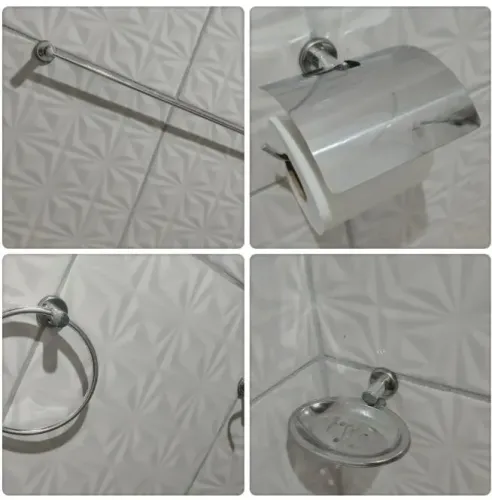 Kit 5 peças suporte para banheiro inox