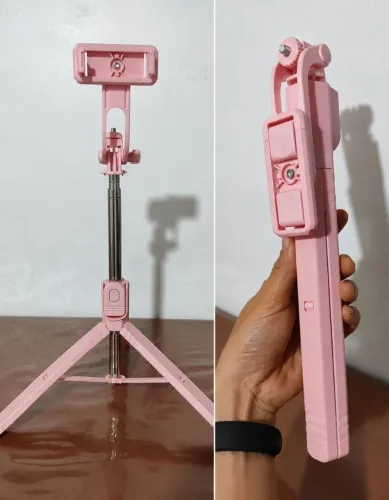 Selfie stick 1.7M de comprimento sem fio Bluetooth tripé portátil retrátil