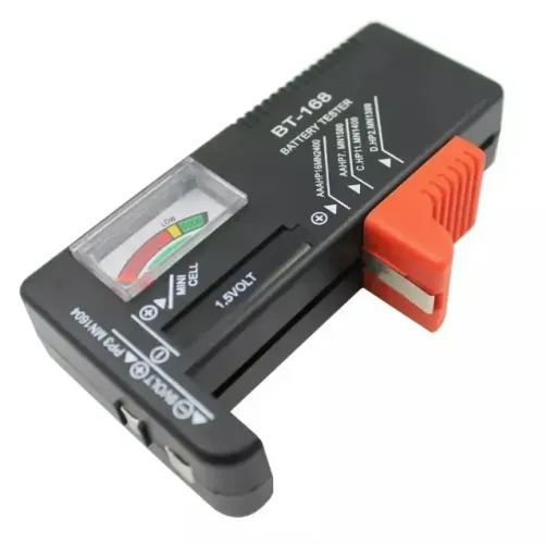 Testador de pilhas AA, AAA (palito), C, D, PP3 & baterias de botão de 1,5 volts