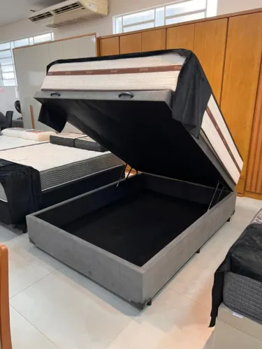 Cama Box Baú Casal com Colchão de molas 30cm APENAS 1.990,00 A VISTA