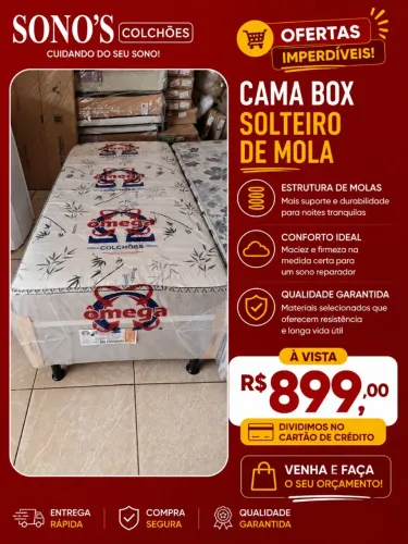 Cama box solteiro mola