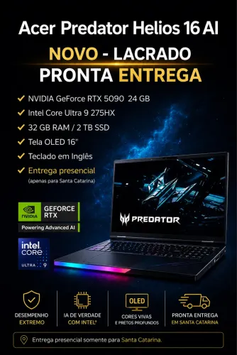 Acer Helios 16 ai/ RTX 5090 - Novo lacrado