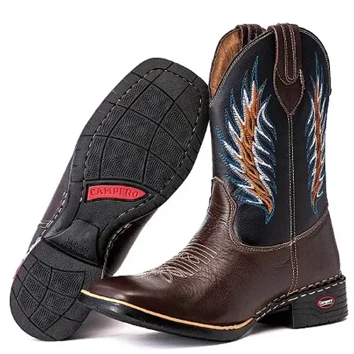 Bota Texana Masculina Bico Quadrado