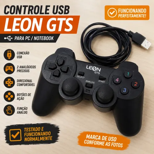 Controle USB Leon GTS para PC - Funcionando Perfeitamente