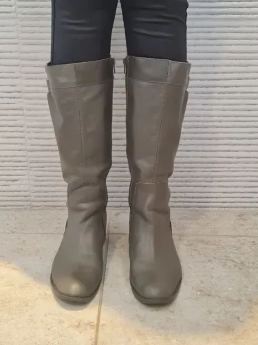 Bota Feminina Cano Alto Couro Legítimo Oxigene - Tam 38