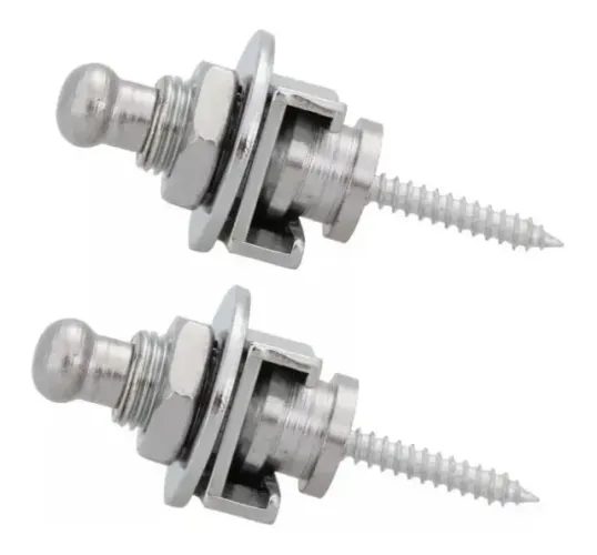 Trava Correia Strap Lock Cromado Guitar Baixo Par