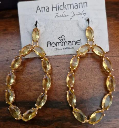 Semijoia Rommanel Brinco banhado Ouro 18k Amarelo - Original