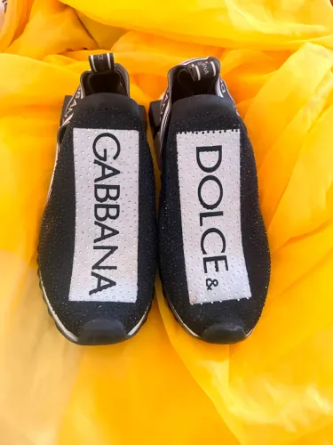 Tênis Dolce & Gabbana Linha Premium Sorrento Nº 38 Preto e Branco com Strass