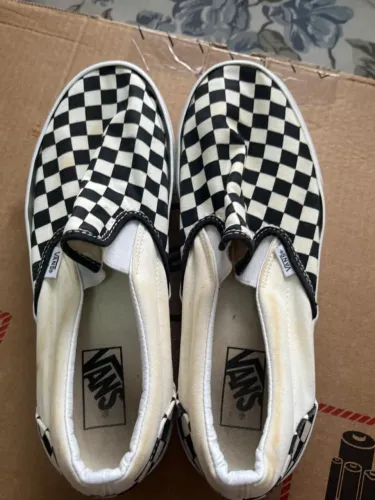 Tênis VANS quadriculado slip-on checkerboard black white