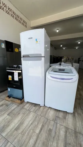 KIT MÁQUINA DE LAVAR GELADEIRA E FOGÃO TODOS COM GARANTIA - ENTREGAMOS