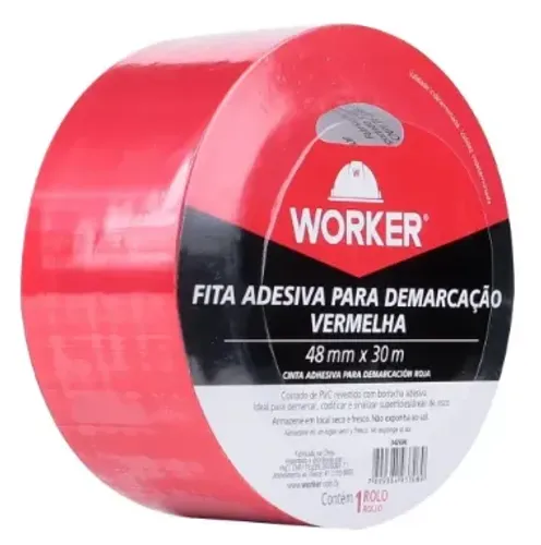 FITA ADESIVA PARA DEMARCAÇÃO PISO 48X30 VERMELHA