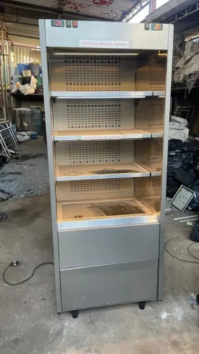 Expositor Aquecido Vertical de Inox para Lanchonete / Padaria