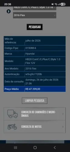 Hyundai HB20 Comf./c.plus/c.style 1.0 Flex 12V 2016