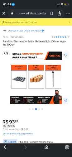 Vendo parafuso sextavado grande de 11cm