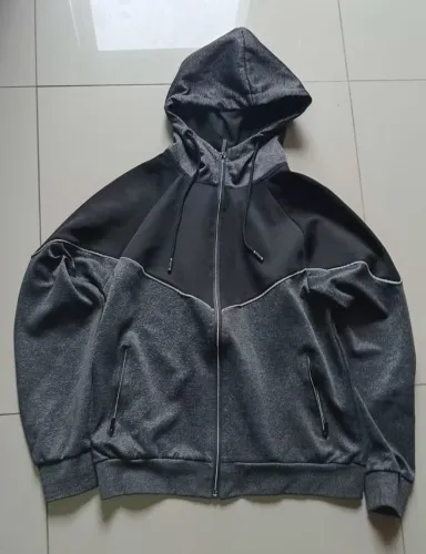 Casaco preto zíper 