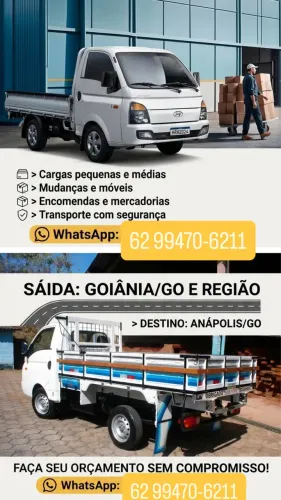 Frete Grande Goiânia, Anápolis, Aparecida de Goiânia