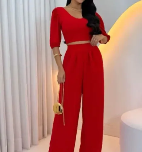 Vendo conjunto vermelho tecido Dunas TAM M