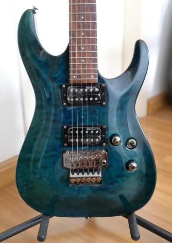 Guitarra ESP Ltd MH-100qm Quilted Maple Regulada Licensed Floyd Rose By ESP HH