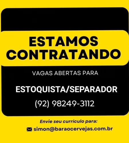 Vaga para estoquista/separador