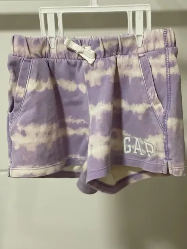 short gap infantil tie dye lilás, lindo para o dia a dia