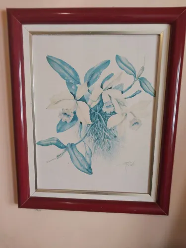 Quadro com vidro e moldura