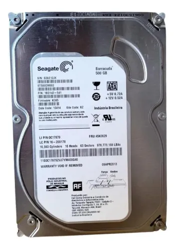 HD SEAGATE BARRACUDA 500GB - FORMATADO PRONTO PARA USO/ ENTREGO - ACEITO CARTÕES