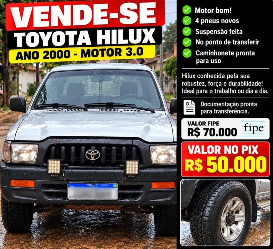 Toyota Hilux CD DX 4X4 3.0 8V 90cv Diesel 2004