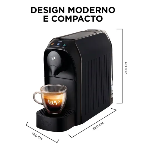 Cafeteira 3 Corações Passione Preta