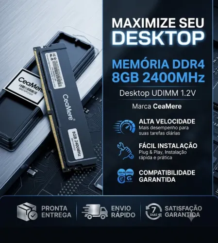 Memória Ram Ddr4 Ceamere 8GB 2400mhz U-DIMM 1.2V Para PC