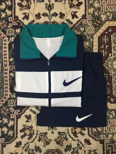 Abrigo (Jaqueta e Calça) Agasalho Nike Paralelo Tamanho G - Marinho, Verde e Branco
