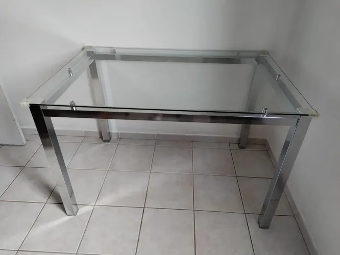 MESA VIDRO E INOX  TOP