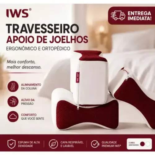 Travesseiro Ortopédico Apoio de Joelhos IWS Ergonômico