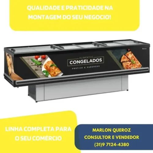 Ilha de Congelados Vidro Reto 3M Gelopar