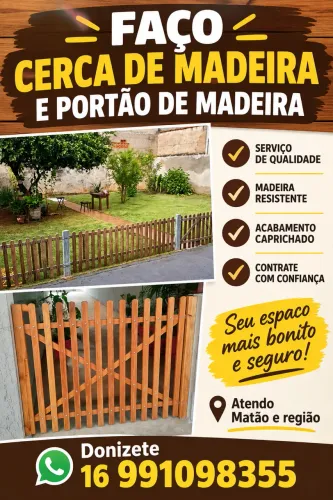 CERCA E PORTÃO DE MADEIRA - FAÇA SEU ORÇAMENTO!