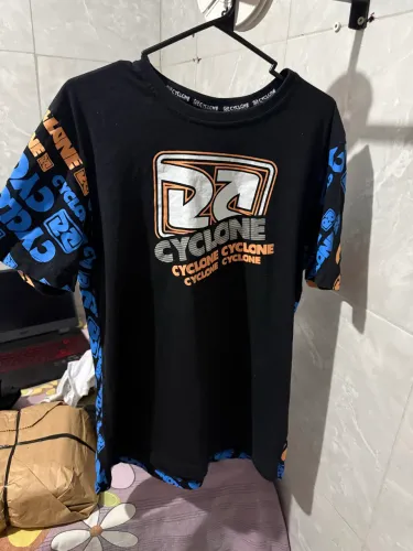 CAMISA CYCLONE LARANJA E AZUL