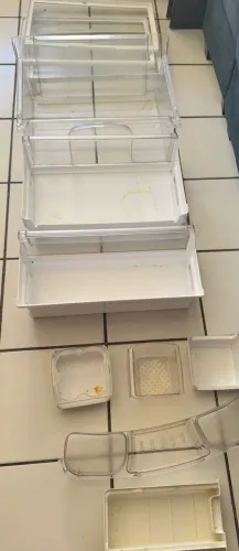 Prateleira , gavetas, utensílios completo para geladeira (original)