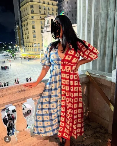 Vestido FARM Xadrez de Pitanga GG