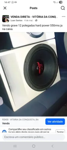 Vendo grave 12 polegadas hard power 550rms ja na caixa 