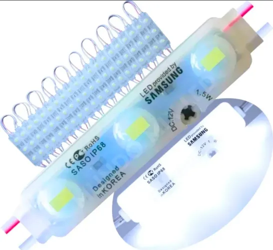 Módulo led luminoso mini coreano 1,5w 12v 3led Ip68