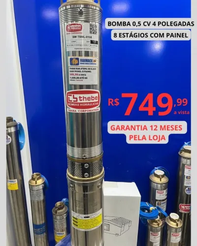 BOMBA SUBMERSA 1/2CV 220V 4" COM PAINEL PROMOÇÃO