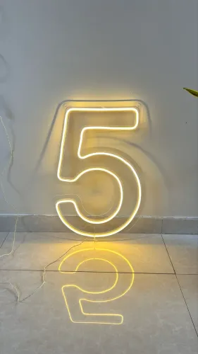 Número 5 de led luz quente 50 cm