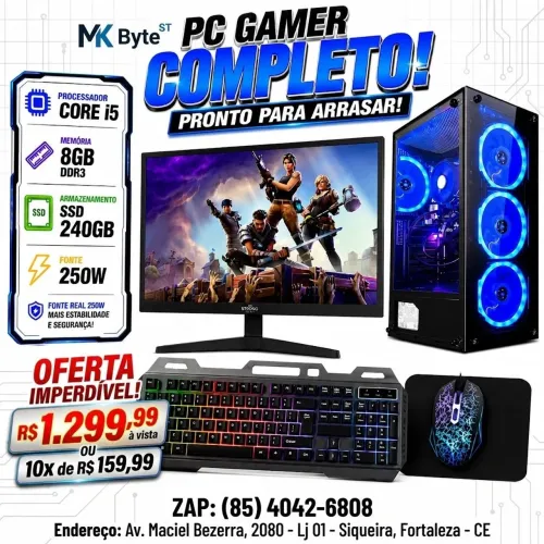 PC completo i5 2 geração ram 8gb SSD 240 monitor 20 p