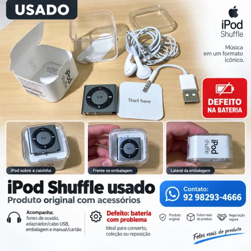 IPOD SHUFFLE ORIGINAL - Bateria com defeito