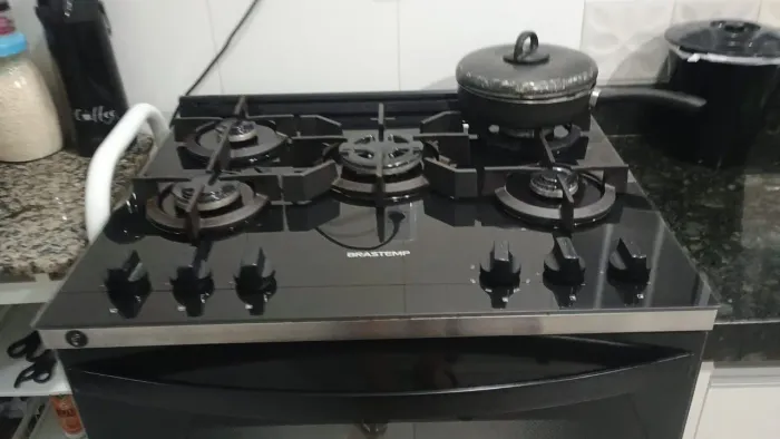 fogão Brastemp 5 bocas preto
