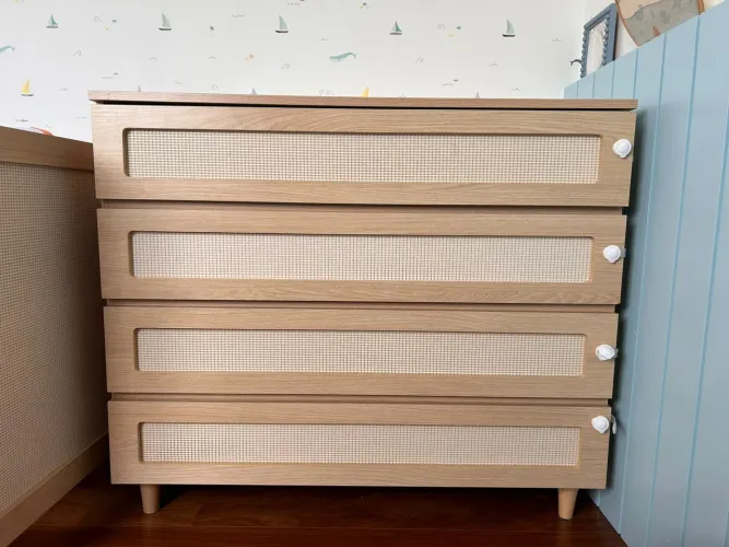 Cômoda Bebê Lilibee Haus Nature Palha 4 Gavetas 110cm Freijó ? Excelente Estado